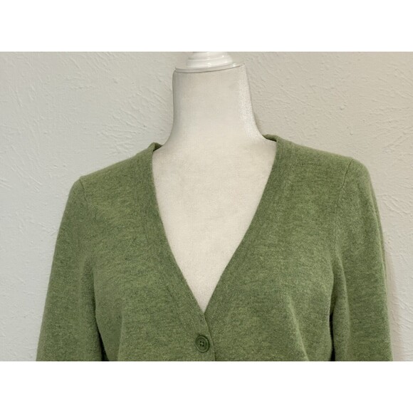 Talbots Women Size L Lambswool Angora Blend Cardigan Y2K Preppy Quiet Luxury - Picture 2 of 10